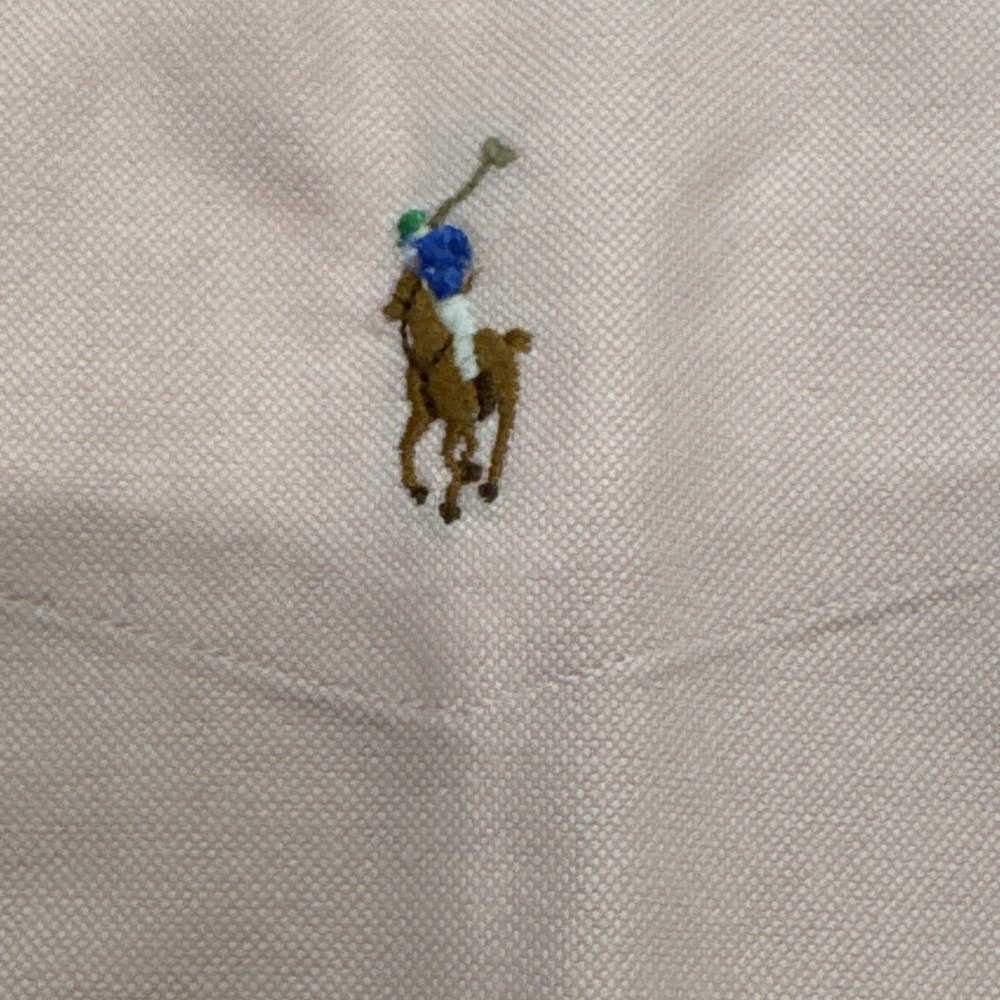 Ralph Lauren Shirt Mens XLT Tall Pink Classic Fit Long Sleeve Colored Horse #824 - Picture 3 of 12